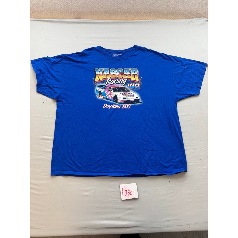 NASCAR Racing Daytona 500 Graphic T-Shirt Blue XXXL Short Sleeve Cotton Tee